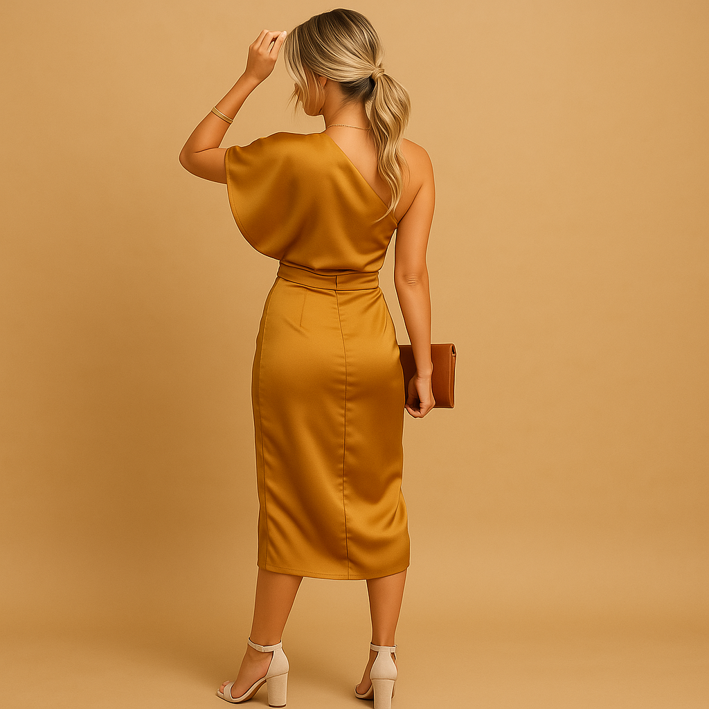 Slim Fit Elegant Dress for Women Tailored Silhouette Minimalist Formal Wear