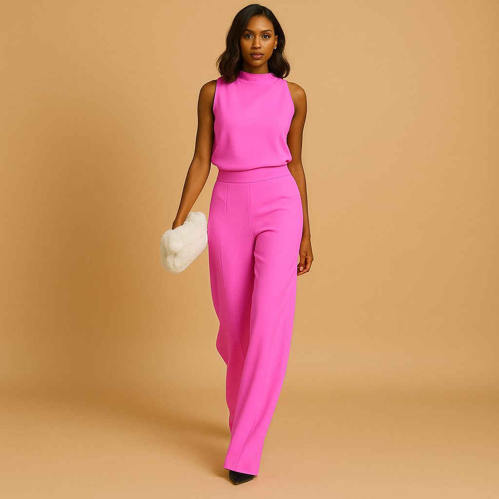 Sleeveless Halter Jumpsuit for Women High Waist Wide Leg Elegant Wear