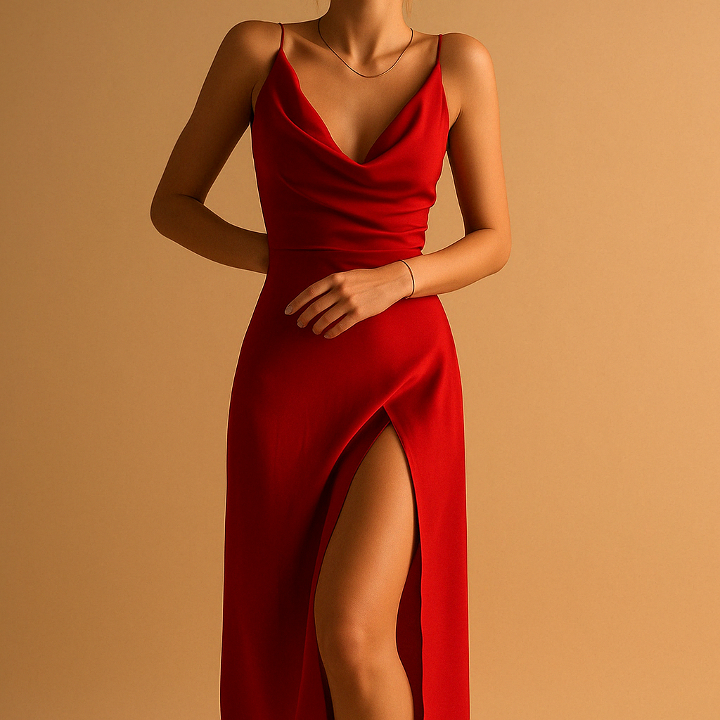 Elegant Maxi Dress for Women V Neck Flowing Fit Formal Occasion Wear