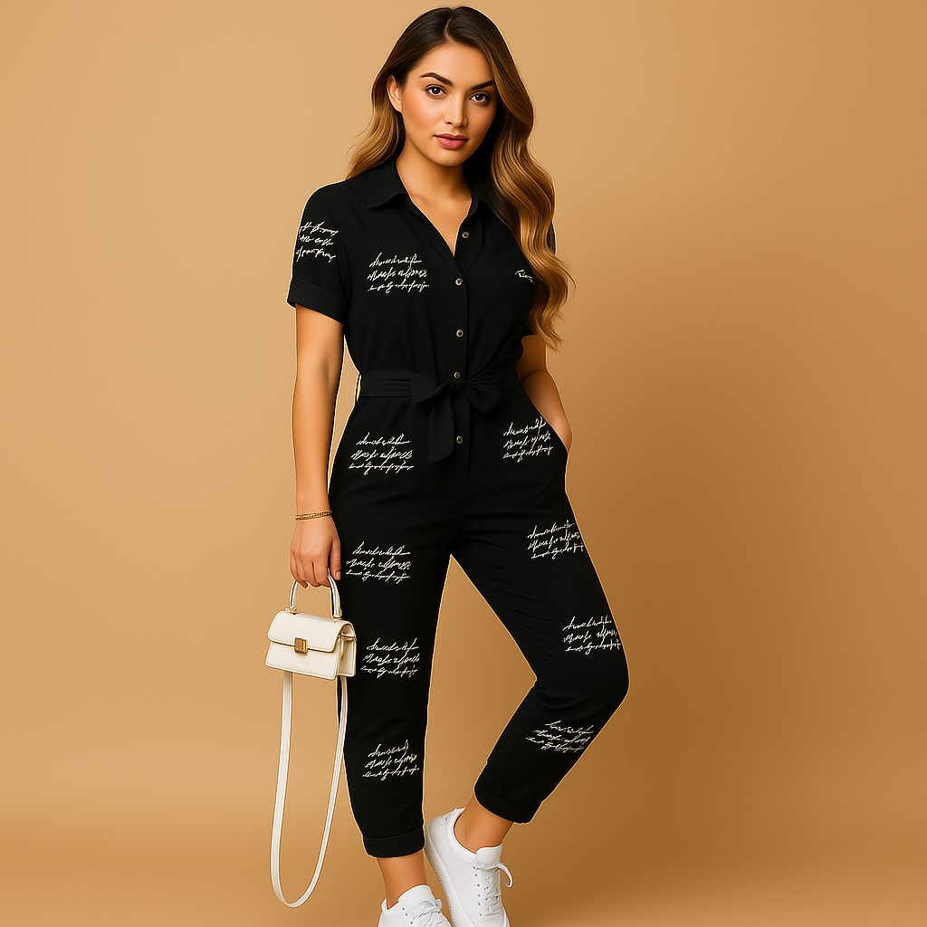 Tailored Jumpsuit for Women Slim Fit Button Closure Elegant Versatile Wear